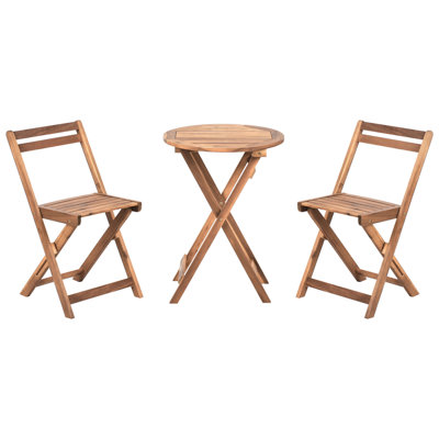B&Q -  Bistro Set Folding Sacile Acacia Wood Brown