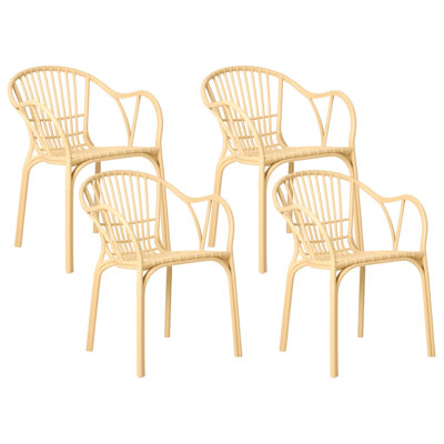 Beliani Set Of 4 Garden Chairs Andora Beige