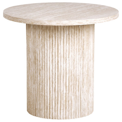 Beliani Side Table Ammon Travertine Effect from B&Q