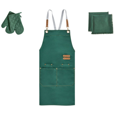 Beliani Kitchen Textiles Set Brassica Green from B&Q