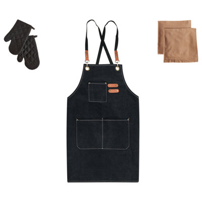 Beliani Kitchen Textiles Set Raphanus Black from B&Q