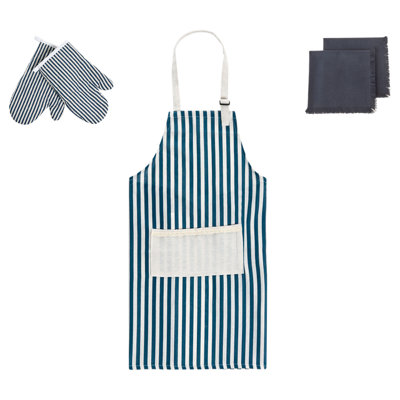 Beliani Kitchen Textiles Set Cucumis Blue from B&Q