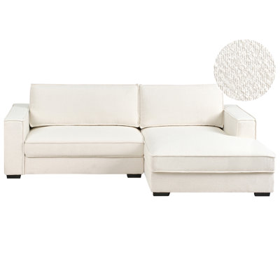 Beliani Corner Sofa Renders Boucle Off-White Left Hand from B&Q