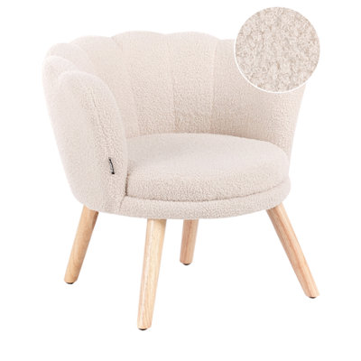 B&Q -  Kids Armchair Halby Boucle Light Beige