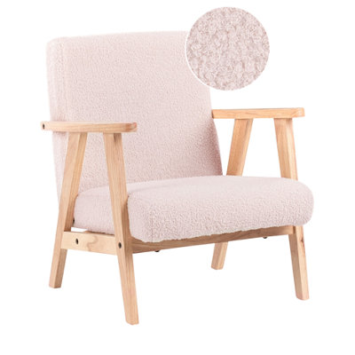 B&Q -  Kids Armchair Linde Boucle Pastel Pink