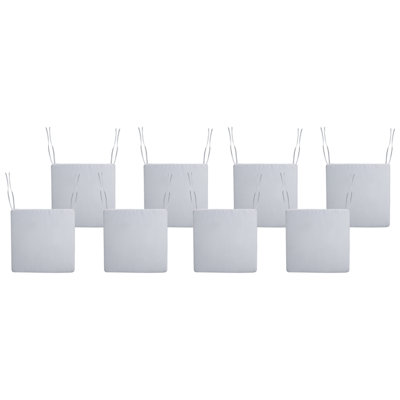 Beliani Set Of 8 Garden Chair Cushions Sassari Premium 46 X 46 Cm Light Grey