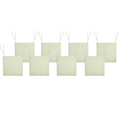 Beliani Set Of 8 Garden Chair Cushions Sassari Premium 46 X 46 Cm Light Green