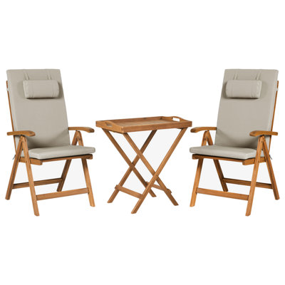 Beliani Bistro Set Java Premiuim Acacia Wood Taupe from B&Q