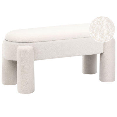 Beliani Upholstered Storage Bench Oakley Boucle Off-White from B&Q