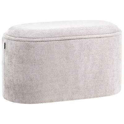 Beliani Upholstered Storage Bench Artas Chenille Grey from B&Q