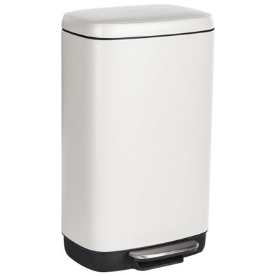 Beliani Pedal Waste Bin 30 L Ecocollect Metal White from B&Q