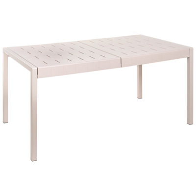 Beliani Garden Dining Table Bartica 154 Cm 84 Cm Beige