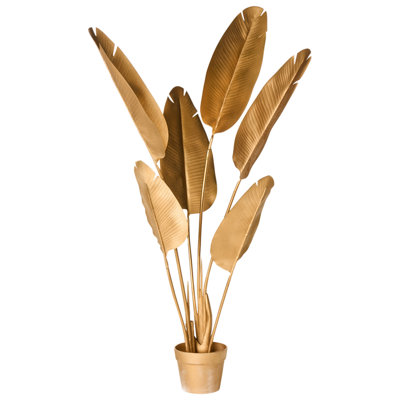 B&Q -  Artificial Plant Banana Tree 123 Cm Gold