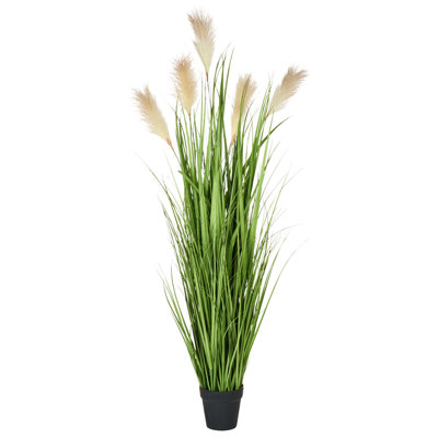 Beliani Artificial Plant Pampas Grass 130 Cm Green from B&Q