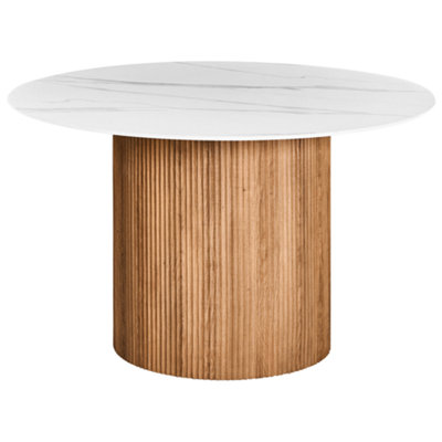 B&Q -  Dining Table Albina White Marble 120 Cm 120 Cm