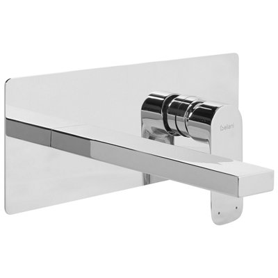 Beliani Wall Mounted Basin Mixer Tap Dichato Brass Silver from B&Q