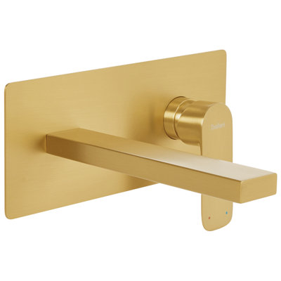 Beliani Wall Mounted Basin Mixer Tap Dichato Brass Gold from B&Q