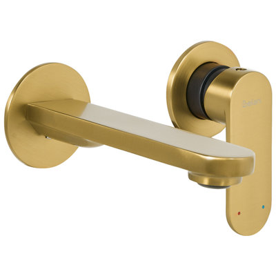 Beliani Wall Mounted Basin Mixer Tap Guatavia Brass Gold from B&Q