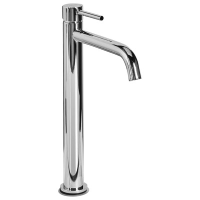 Beliani Tall Basin Mixer Tap Salinas Brass Silver from B&Q