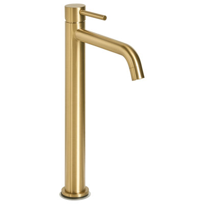 Beliani Tall Basin Mixer Tap Salinas Brass Gold from B&Q