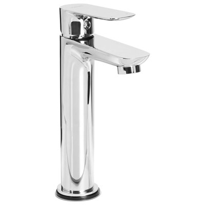 Beliani Basin Mixer Tap Chimbote Brass Silver
