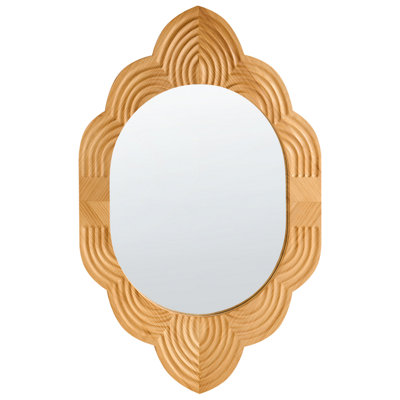 B&Q -  Wall Mirror Fresville 62 Cm 100 Cm Pine Wood Light Brown
