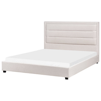 Beliani Waterbed Fabric Rouen 160 X 200 Cm (Eu King Size) Light Beige from B&Q