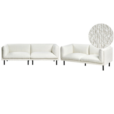 Beliani Living Room Set 5 Seater Vorgod Boucle Off-White from B&Q