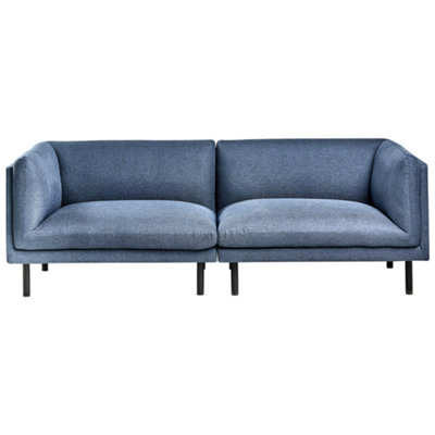 Beliani Sofa 3 Seater Vorgod Fabric Dark Blue from B&Q