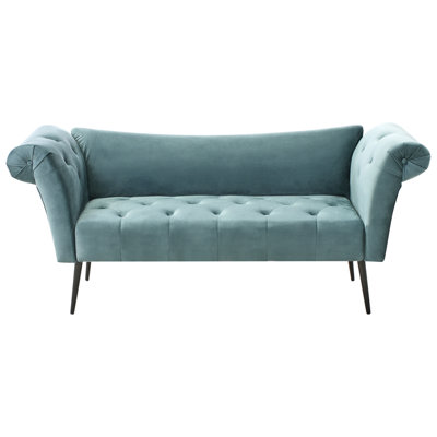 Beliani Chaise Longue Nantilly Velvet Teal from B&Q