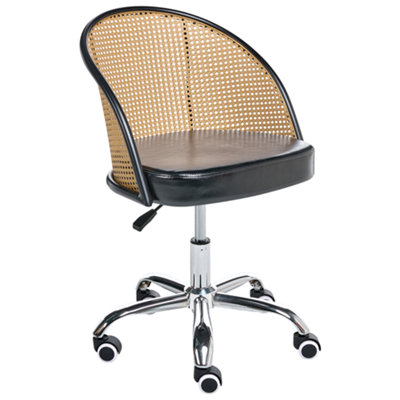 B&Q -  Desk Chair Baltimore Faux Leather Black