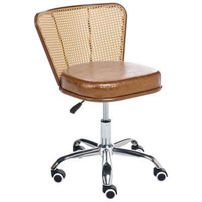 B&Q -  Desk Chair Roswell Faux Leather Brown