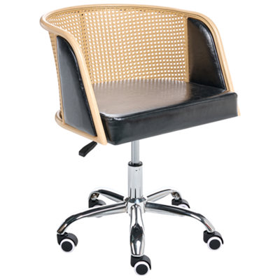 B&Q -  Desk Chair Elkhart Faux Leather Black