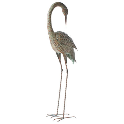 Beliani Garden Statue Beyla Crane Brown from B&Q
