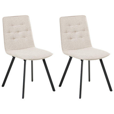 B&Q -  Set Of 2 Dining Chairs Carver Fabric Beige