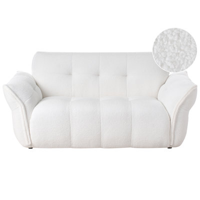 Beliani Sofa 2 Seater Halba Boucle White from B&Q