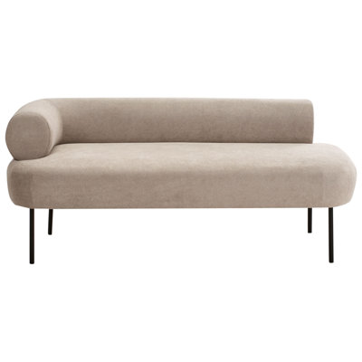 Beliani Left-Hand Chaise Longue Mirmande Fabric Taupe from B&Q
