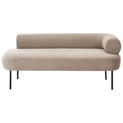 Beliani Right-Hand Chaise Longue Mirmande Fabric Taupe from B&Q