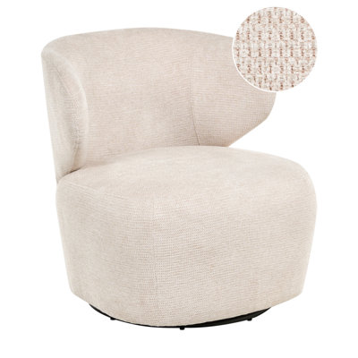 Beliani Swivel Armchair Alvdal Fabric Beige from B&Q
