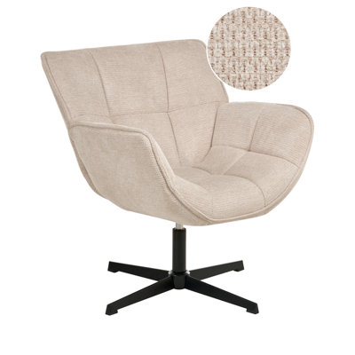 Beliani Swivel Armchair Auma Fabric Beige from B&Q