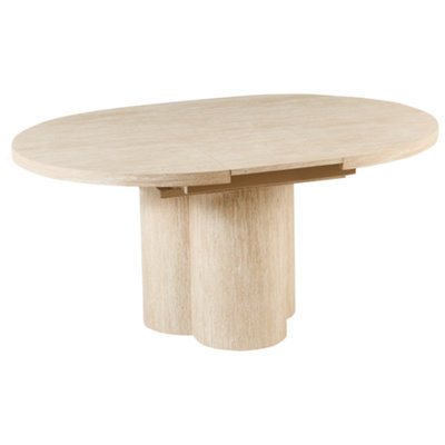 B&Q -  Extending Dining Table Moraine Travertine Effect 120/160 Cm 120 Cm