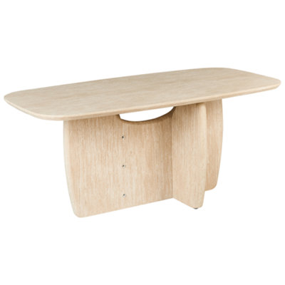 Beliani Dining Table Travers Travertine Effect 180 Cm 90 Cm from B&Q
