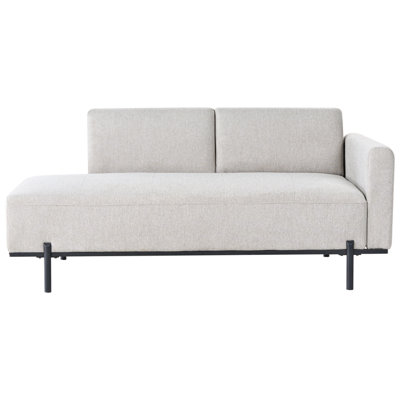 Beliani Chaise Longue Savasse Faux Linen Light Grey from B&Q