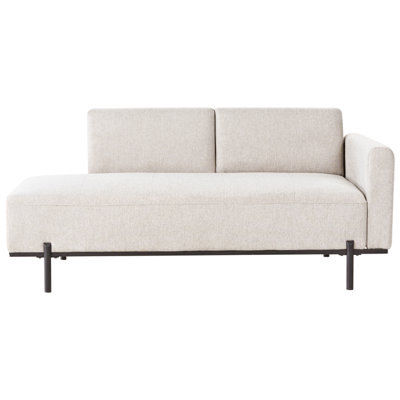 Beliani Chaise Longue Savasse Faux Linen Light Beige from B&Q