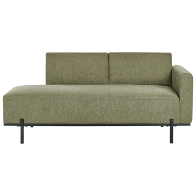 Beliani Chaise Longue Savasse Faux Linen Green from B&Q