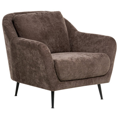 Beliani Armchair Eiby Chenille Dark Brown from B&Q