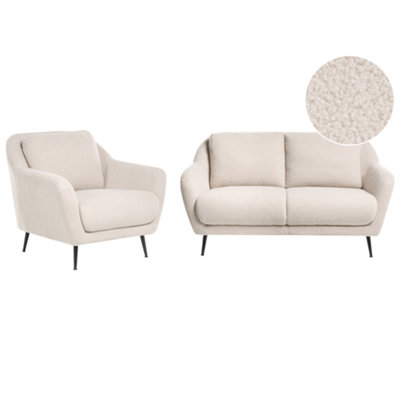 Beliani Living Room Set 3 Seater Eiby Boucle Beige from B&Q