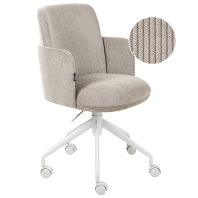 Beliani Office Chair Dryden Corduroy Taupe from B&Q