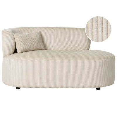 Beliani Left-Hand Chaise Longue Vanvey Corduroy Light Beige from B&Q