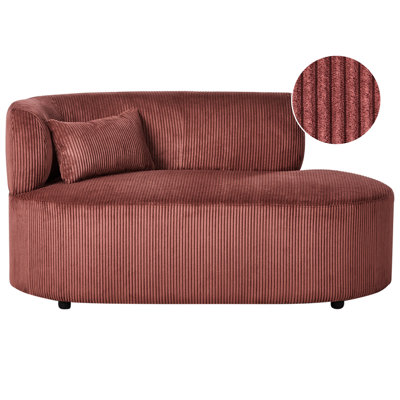 Beliani Left-Hand Chaise Longue Vanvey Corduroy Red from B&Q